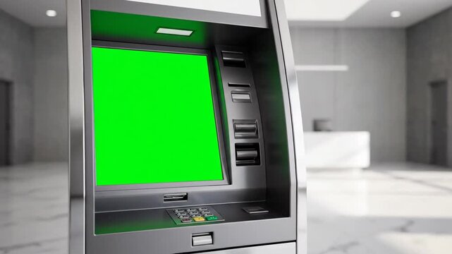 Clean ATM Machine Being Sanitized for Public Safety and Hygiene
