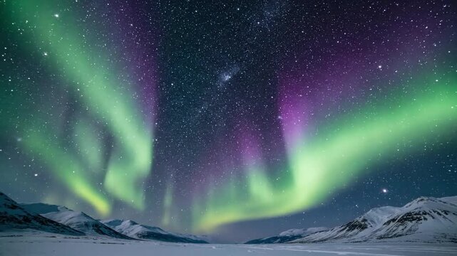 Electric blue aurora borealis waveforms in 3D space with colorful aurora borealis light patterns effect green screen aurora borealis