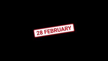 28 February stamp effect animation