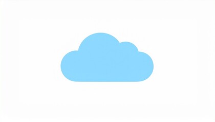 Simple blue cloud icon representing cloud computing, data storage, online networks, internet technology, and digital services