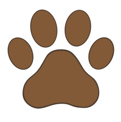 Brown Dog Paw Print Vector Illustration Isolated
