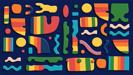 Abstract geometric shapes vibrant colors modern artistic composition