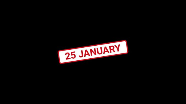 25 January stamp effect animation