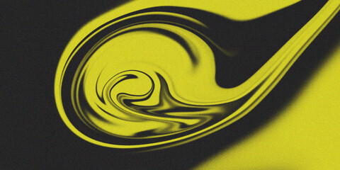 Yellow swirling pattern on a dark background with smooth curves and lines