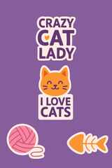 Cute &ldquo;Cat Lady&rdquo; design featuring an orange cat and playful typography, perfect for t-shirts, mugs, and fun cat-themed merchandise.