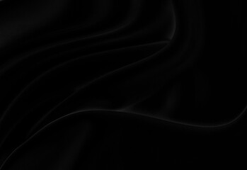 Black gray satin dark fabric texture luxurious shiny that is abstract silk cloth background with patterns soft waves blur beautiful.