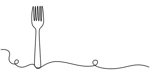 fork continuous one line drawing, Animation of a single line drawing of a fork, single line outline vector art drawing and simple one line design. 