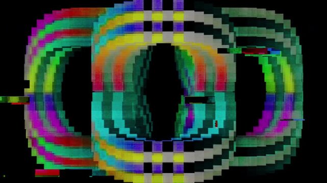 Loopable RGB glitch background with pixel distortion and scanline effect &ndash; perfect for tech intros, music videos, or cyberpunk visuals