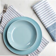 white plate and cutlery