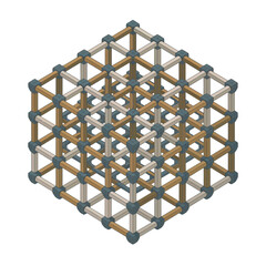3D Geometric Lattice Structure with Wood and Metal Elements