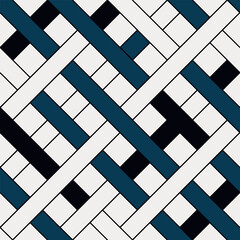 Morrice Lattice Pattern with Blue, Black, and White Color Scheme