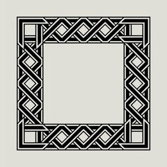 Black and White Morrice Lattice Frame with Intricate Geometric Design
