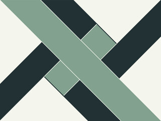 Morrice Lattice Geometric Pattern with Green, Black, and Cream Color Scheme