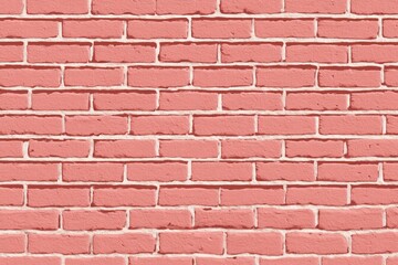 Fototapeta premium Pink brick wall background close up pattern