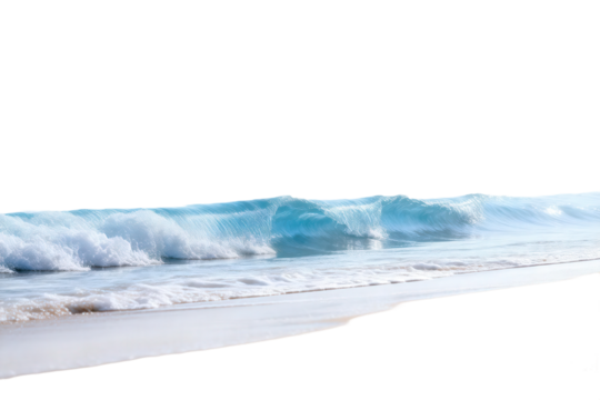 The beautiful scene of ocean waves rolling onto the sandy beach - Powered by Adobe