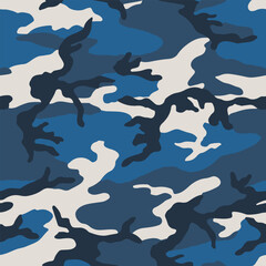 Fototapeta premium blue camouflage military background, dark pattern, repeat texture vector illustration