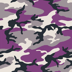 Fototapeta premium Purple woodland camouflage seamless pattern, us army camouflage, hunting camouflage, hunting background