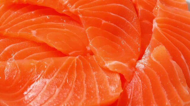 Red fish fillet. Raw salmon fillet texture close up