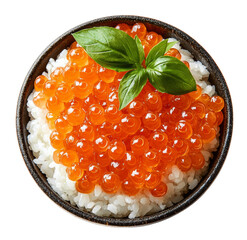 bowl of salmon roe with rice,japanese ikura don 
