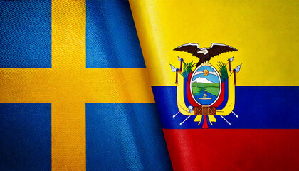 スウェーデンの国旗とエクアドルの国旗(Sweden flag & Ecuador flag.)
