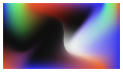 Abstract colorful grainy background with blurred rainbow wave patterns of light and dark blue 