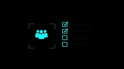 HR tech in action as recruiter uses computer to analyze and approve job applicant profiles, highlighting digital recruitment process, performance checklist, and automated employment verification