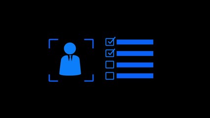 HR tech in action as recruiter uses computer to analyze and approve job applicant profiles, highlighting digital recruitment process, performance checklist, and automated employment verification