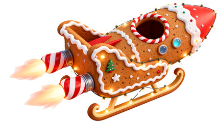 Cartoon octopus with a sweet smile on a delicious holiday gingerbread cookie