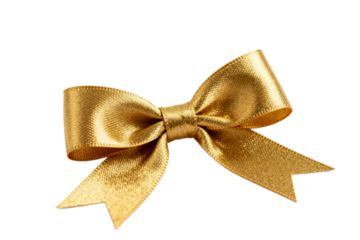Golden ribbon bow for festive or decorative purposes