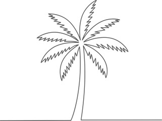 Palm Tree Continuous Line Drawing