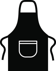 Kitchen apron silhouette with pocket minimalist vector illustration