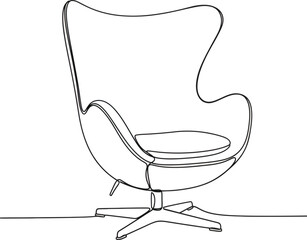 Modern armchair continuous line drawing vector