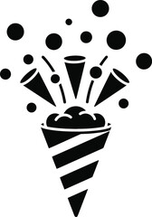 Party popper explosion celebration vector
