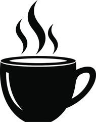Coffee cup silhouette hot drink beverage vector