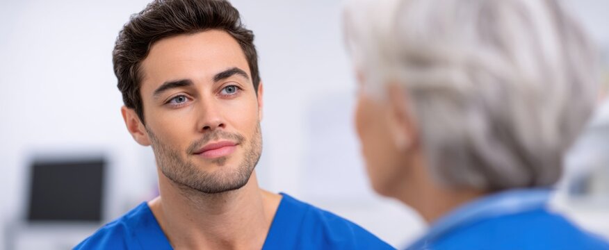 The attentive dermatologist performs a comprehensive dermatology consultation for precise skin assessment. - Powered by Adobe