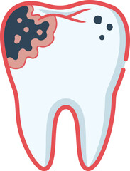 Tooth decay illustration damaged dental enamel vector