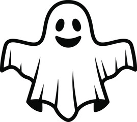 Cute ghost cartoon friendly spooky spirit vector