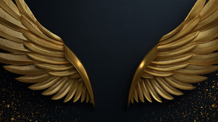 A luxurious black and gold backdrop featuring premium award wings, ideal for glamorous events, ceremonies, weddings, or gala designs.