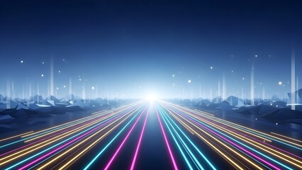 Fototapeta premium Tech Road Data Flow Innovation