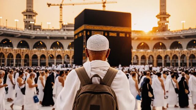 Pilgrimage to Mecca: A Spiritual Journey to the Kaaba at Sunset