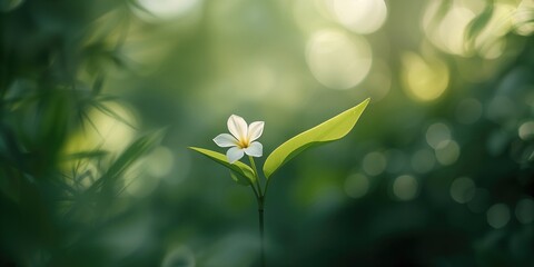 Obraz premium A blooming flower amid foliage, emphasizing seasonal growth, Earth Day