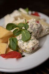Cheese platter with traditional Armenian and Caucasian cheeses