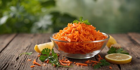 Carrot salad with lemon juice and olive oil, healthy eating habits