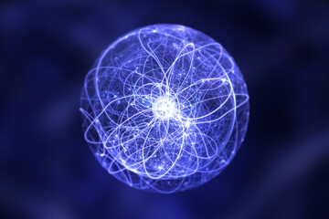 Fototapeta premium Subatomic chaos, quantum fluctuation, 3D rendering. No-AI
