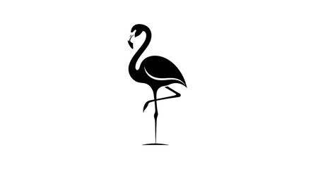 Fototapeta premium Elegant Flamingo Silhouette - A Minimalist Design for Branding and Creative Projects.