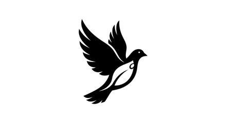 Obraz premium Elegant flying bird silhouette logo design icon.