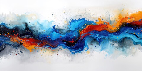 Abstract acrylic painting background used as a text and layout backdrop, visual texture and color interplay