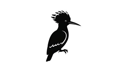 Obraz premium Elegant Hoopoe Silhouette - A Striking Bird Illustration for Design Projects.