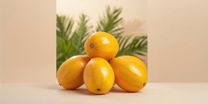 Close-up of canistel fruit showing ripe yellow flesh, fiber-dense texture for culinary use