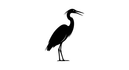 Obraz premium Elegant Heron Silhouette - A Minimalist Wildlife Illustration.